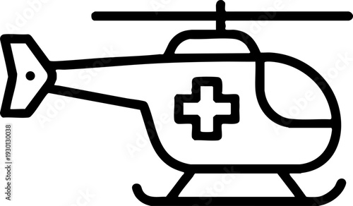 Medical Helicopter Icon for Emergency Air Transport Service