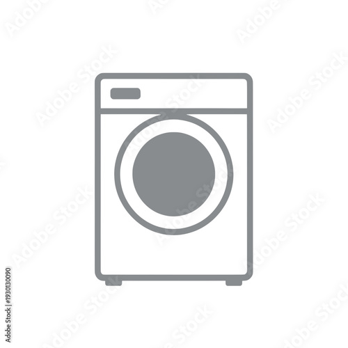 Washing Machine Front Load Appliance Line Icon for App UI