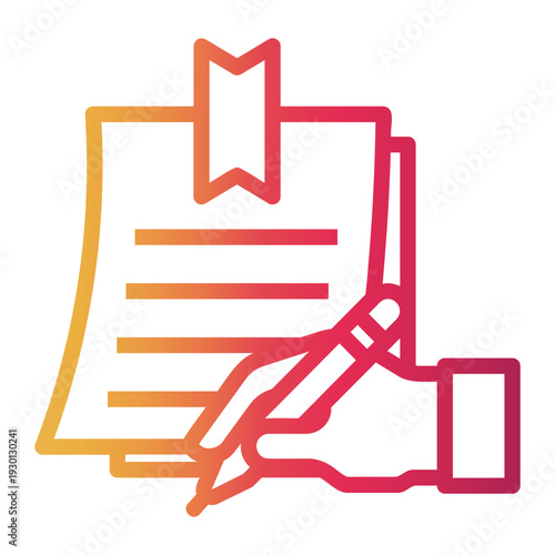 paper Line Gradient Icon