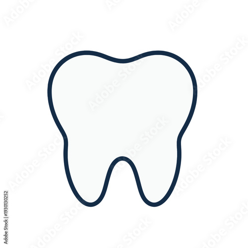 White Tooth Dental Care UI Icon for Mobile Interface