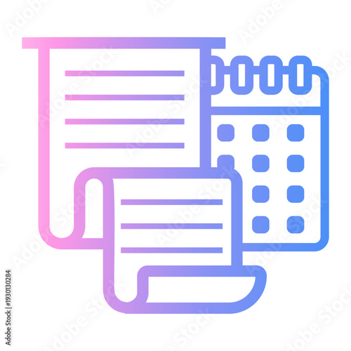 schedule Line Gradient Icon