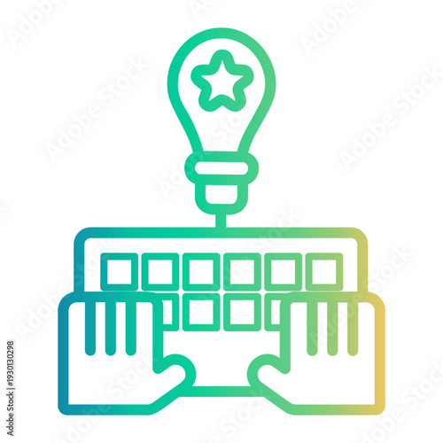 typing Line Gradient Icon