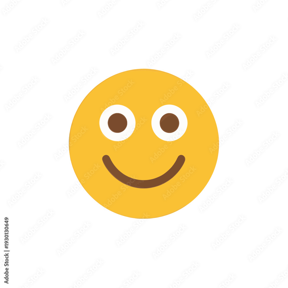Fototapeta premium Yellow Smiley Face Flat UI Icon for App Interface