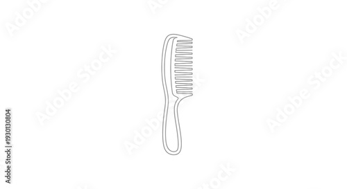 Simple line art illustration of a hair comb on white background