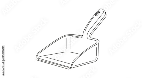 Simple line art illustration of a household dustpan