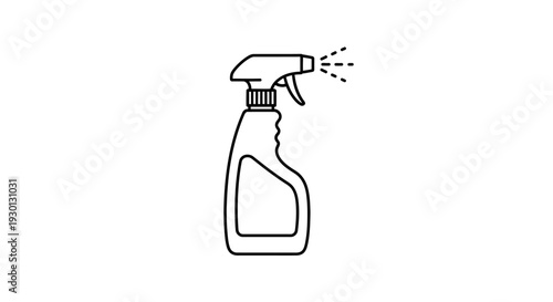 Spray bottle icon spraying liquid cleaner for hygiene