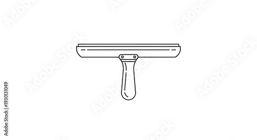 Squeegee cleaning tool simple line art icon
