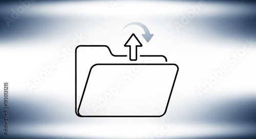 Folder Upload Icon - Digital Data Transfer and Cloud Storage Concept
