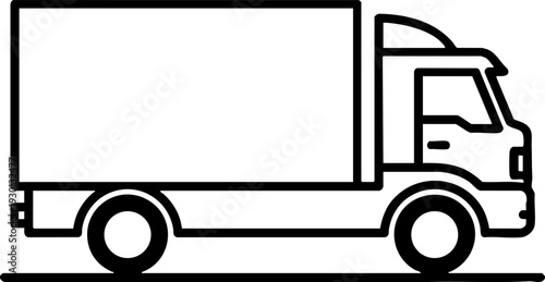 Cargo Delivery Truck Outline Icon for Shipping and Logistics