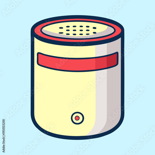 A sleek and modern cartoon humidifier with a minimalist design aesthetic