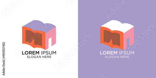 Eye-catching 3D book logos with modern design and vibrant colors, perfect for branding, marketing, and publishing projects