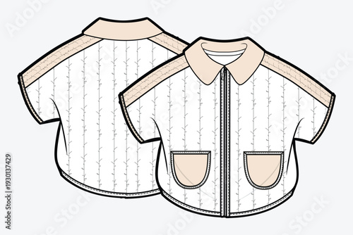 Kids shirt jackets mockup template vector design.