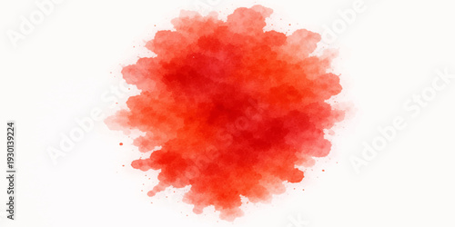 Abstract red watercolor paint splashes and ink brush strokes create a grunge art texture with heart splatters and colorful stains on a vector paper design
