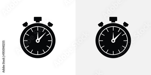 Black and white stopwatch side by side clock timer