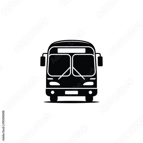 Black bus front view vehicle transportation 1