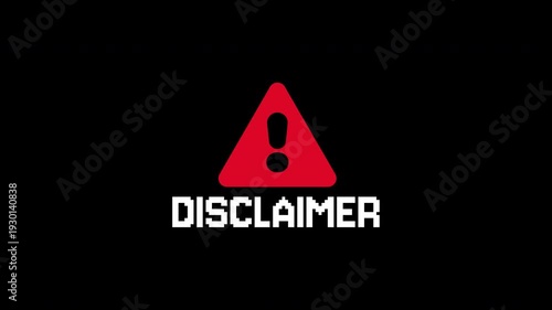 Error text warning sign and disclaimer. Great for websites, blogs, and presentations to warn and inform users of potential risks.