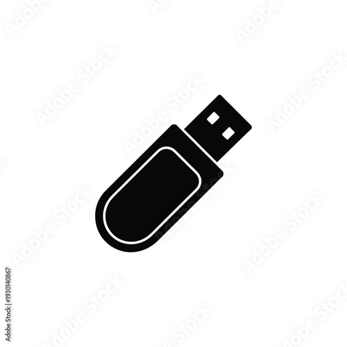 Black usb flash drive symbol data storage