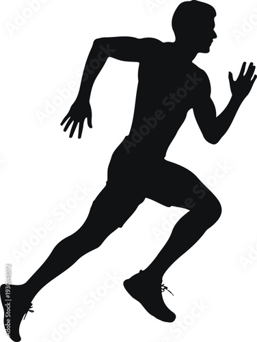 Energetic Sprinting Man Silhouette for Track and Field Athletics and Healthy Lifestyle