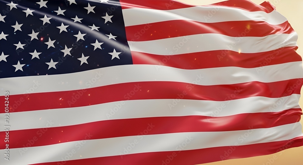 Fototapeta premium american flag waving, patriotic symbol, national pride