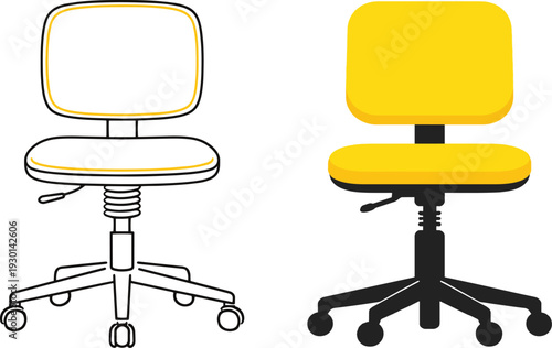 Adjustable Office Chair Vector Illustration