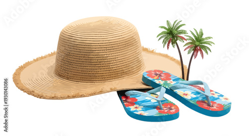Summer vacation accessories vector