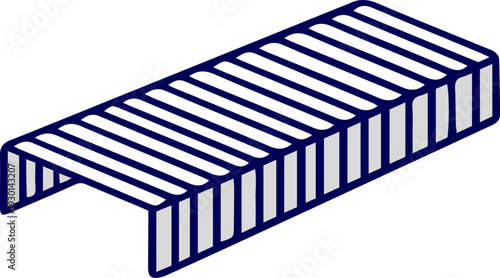 Vector of stapler pin. stapler pin outline. Staples Staple strips on white background