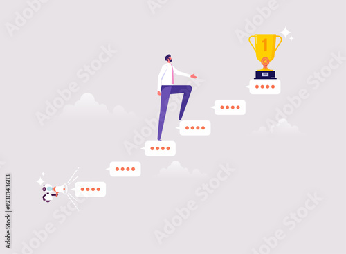 Artificial intelligence give advice to reach business goal, support to success in work, artificial intelligence giving guidance advice for businessman to reach goal