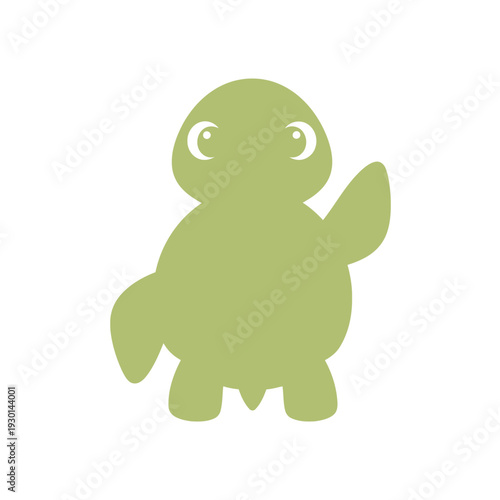 Cute Green Dinosaur Toy Figure with Front View
