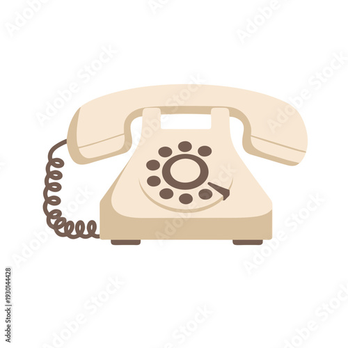 vintage rotary dial telephone illustration retro communication icon