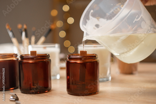 Quadro su tela Concept of creative hobby and handmade candles