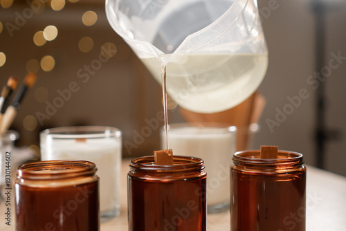 Fotografie Concept of creative hobby and handmade candles