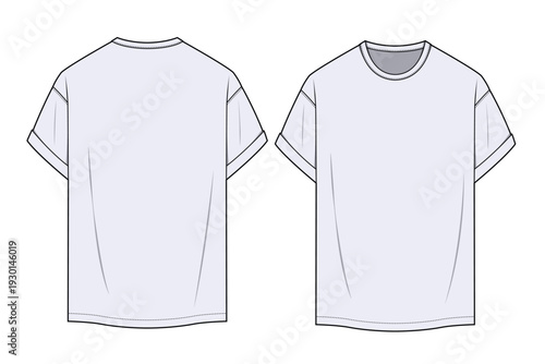 Men’s t-shirt vector template technical design by adobe illustrator.