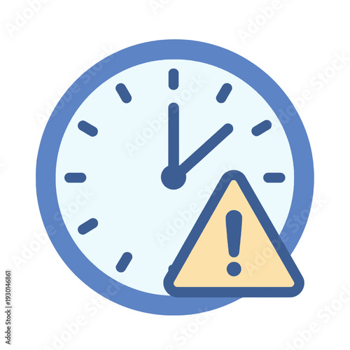 Clock with Warning Triangle UI Icon for Dashboard Interface