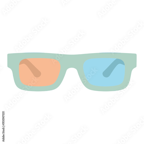 Colorful 3D Glasses Viewing Icon for App UI