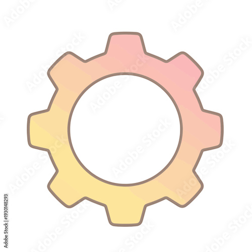 Gradient Settings Gear UI Icon for App Interface
