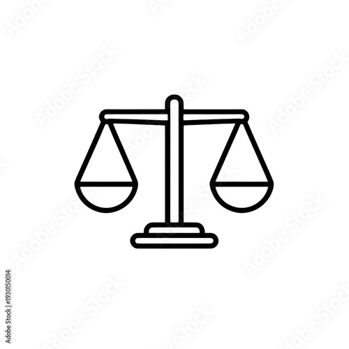 Outline Justice Scale UI Icon for App Interface