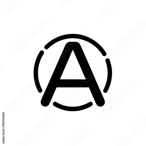 Outline Letter A Badge Icon for App UI