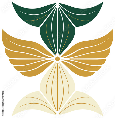 Abstract floral design with geometric arrangement and color contrast