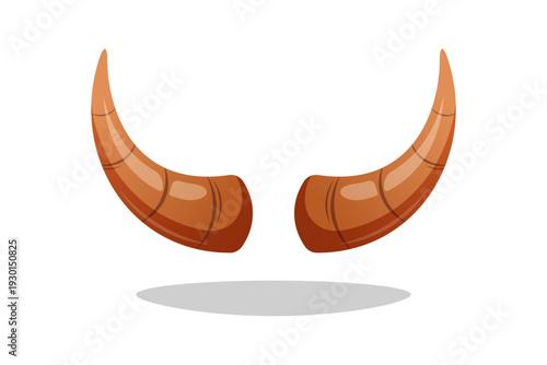 Animal horn vector isolated on white background.