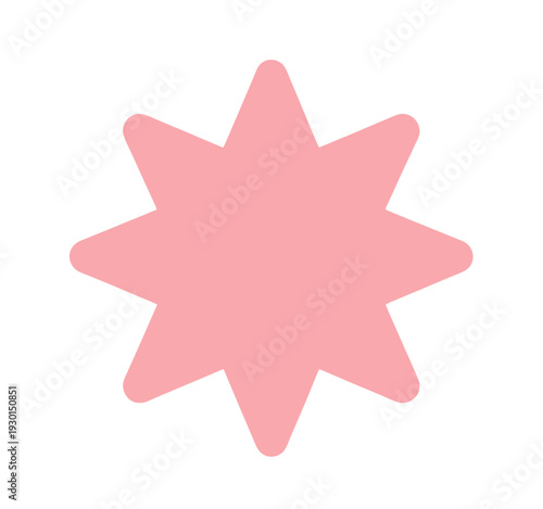 Pink Starburst Vector Icon for UI Interface