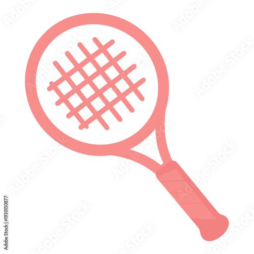 Pink Tennis Racket Vector Icon for Sports App UI