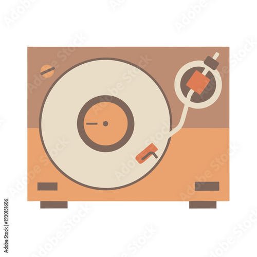 retro turntable record player illustration vintage vinyl audio equipment