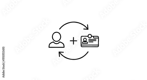 Icon representing the exchange of personal information and identification.