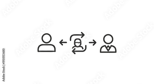 Iconographic representation of communication and connection between people.
