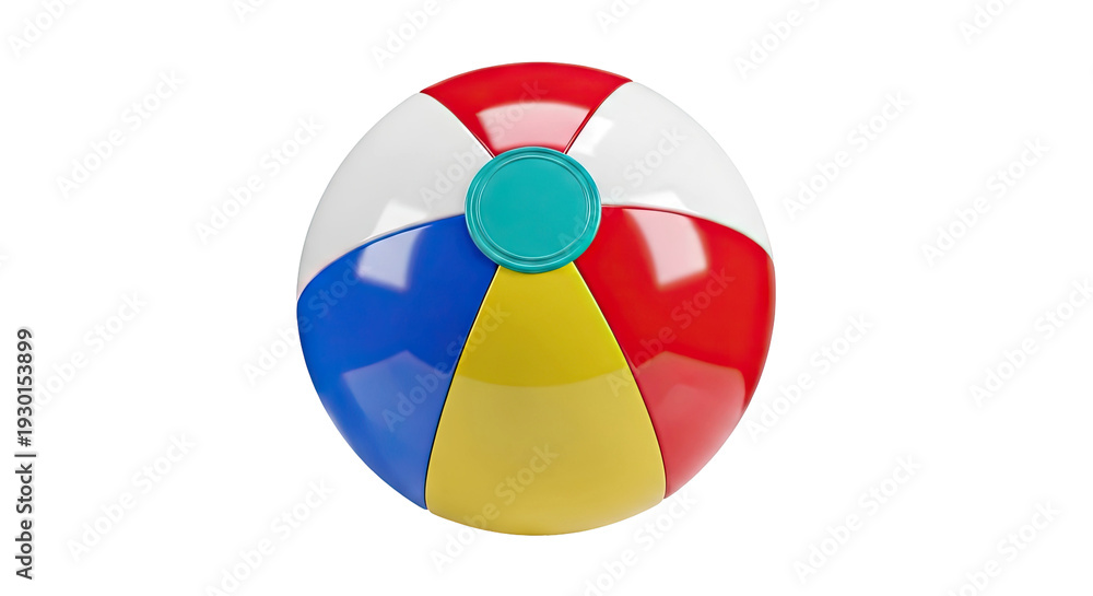 Obraz premium Colorful Beach Ball on White Background