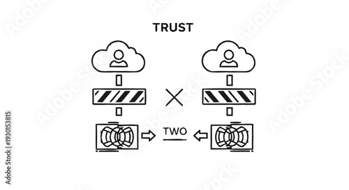 Illustration of two entities establishing trust and connection.