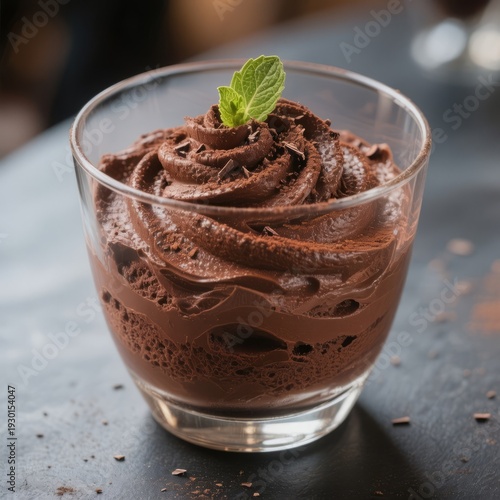 A light airy dessert made from whipped cream and melted dark cho