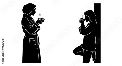 Two individuals sharing a moment of connection through a meal in a public space Vector, illustration