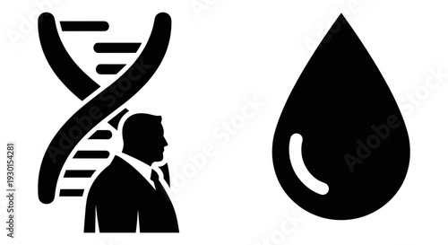 Scientist analyzing genetic and fluid-based research components Vector, illustration