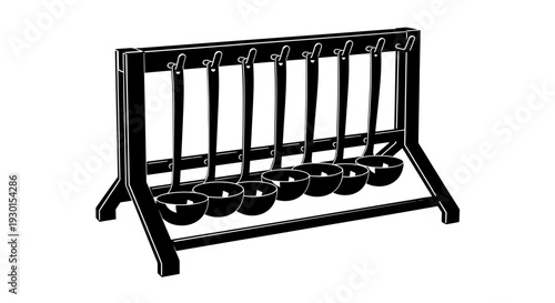 Black dumbbell rack with weights.